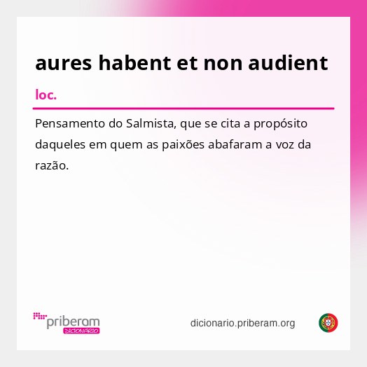 Significado de aures habent et non audient